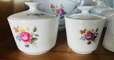 Kasalar: Kasalar, 6 ədədli dəst, rəng - Göy, Farfor, SSRİ — 8