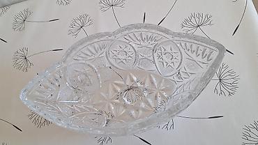 neman xrustal: Kənafidə oyma naxışlı kristal dəst - Material: qalın, şəffaf kəsim — 5