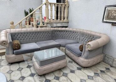 Sifarişlə masa və oturacaq dəstləri: Künc divan, İşlənmiş