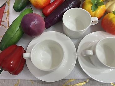 Qab-qacaq və mətbəx ləvazimatları: Çay dəsti, rəng - Ağ, Keramika, 3 nəfərlik — 7