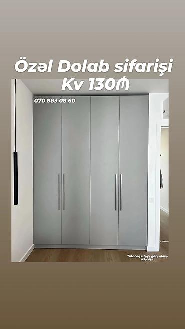 2 ci el dolab: Düz dolab, Yataq otağı üçün, Qarderob, Açılan, Quraşdırıla bilən, 4 qapılı — 1