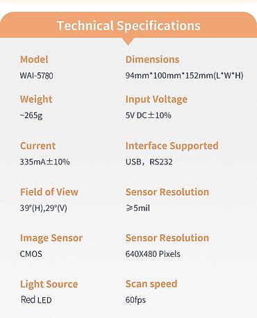 1d: Cканер штрих кодов winson wai-5780 usb 2d cmos desktop цена всего - — 8