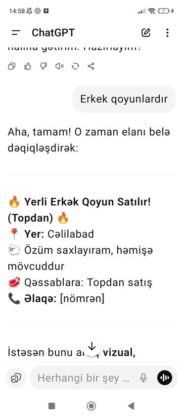simental inekler azerbaycanda: Yerli Erkək Qoyunlar – Topdan - Yer: Cəlilabad - Özüm saxlayıram