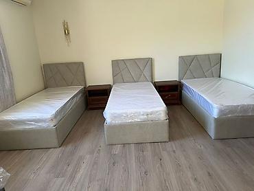 Односпальные кровати с мягким изголовьем + матрасам 15500 - Размер at lalafo.kg Односпальные кровати с мягким изголовьем + матрасам 15500 - Размер