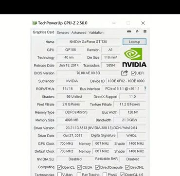 купить игровой компьютер бу: Videokart NVidia GeForce GT 730, 4 GB, Yeni
