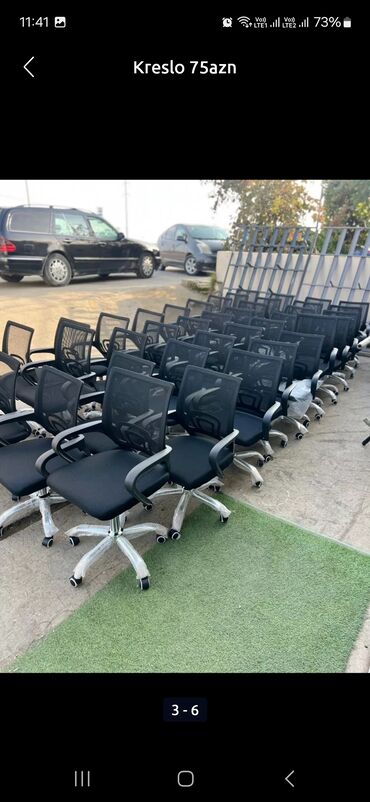 Ofis və oyun kresloları: Yeni, Təkərli, Qolları tənzimlənmir, Parça — 3