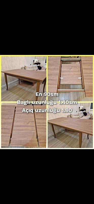 Açılan yemək masası - Material: taxta teksturalı üst səth, möhkəm