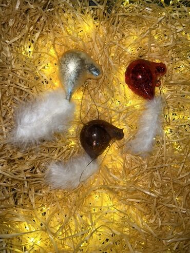 Yeni il oyuncaqları və bəzəkləri: Yeni il ağacı üçün quş fiqurlu bəzək dəsti - Dizayn: kiçik quş — 4