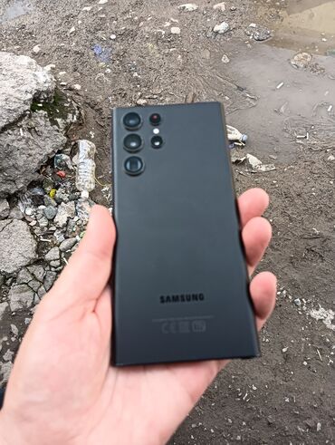 разблокировка телефонов: Samsung Galaxy S22 Ultra, Б/у, 128 ГБ, цвет - Черный, 1 SIM, eSIM