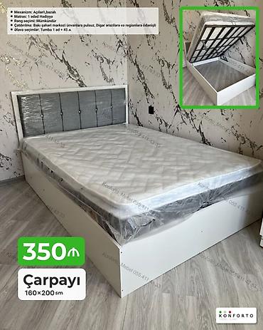 Çarpayı – 160×200 sm - Mexanizm: Açılan/bazalı (yuxarıdan qalxan