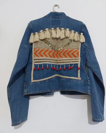 Ženska odeća: Teksas jakna, ručni rad, veličina 32