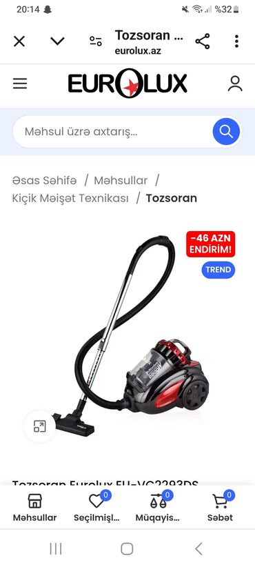 west tozsoran: Tozsoran Electrolux, Quru təmizləmə, Kredit yoxdur, Ünvandan götürmə