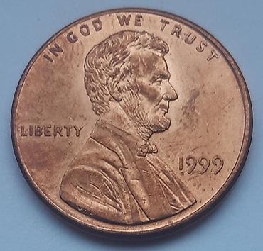 Američki novčić od 1 centa – Lincoln cent, unc,godina 1999. - na lalafo.rs — 1 Američki novčić od 1 centa – Lincoln cent, unc,godina 1999. - — 1