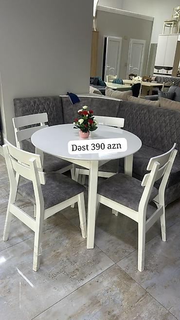 sumqayit stol stul: Mətbəx üçün, Yeni, Açılmayan, Yumru masa, 4 stul — 1