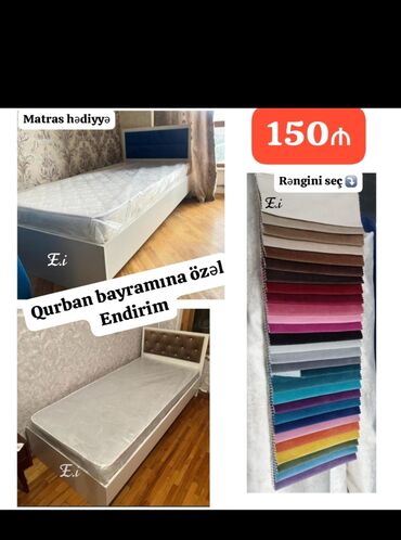 işləmiş mebel: Yeni, Təknəfərlik çarpayı, Bazasız, Matras ilə, Siyirməsiz