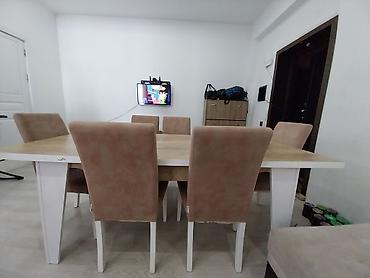 multik sekilleri: Acilib-yığılan yemək dəsti – 1 masa + 6 stul Razilasma yolu ile — 4