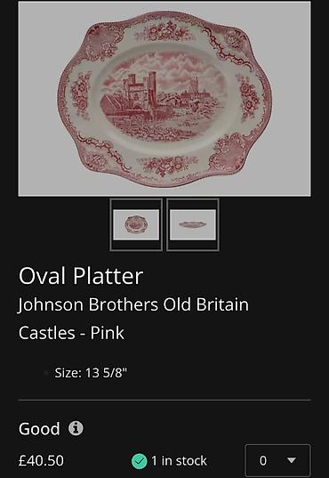 Ostali antikviteti: Servirni tanjir 1930g+ Johnson Brothers Old Britain Castels,Engleska — 3