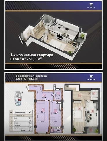 2026: 1 комната, 56 м², Азия Молл Элитка, 10 этаж, ПСО (под самоотделку) — 4
