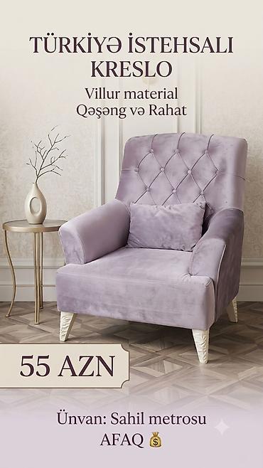 Kreslolar: 55 azn Son qiymet Turkiyye istehsalli Vilur kreslo əla — 1