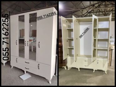 Dolablar: Açılan, 4 qapılı Düz dolab, Qarderob, paltar dolabı, Türkiyə — 6