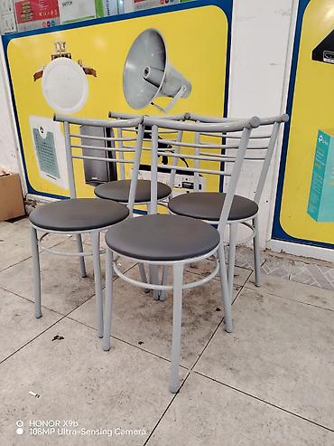 kafe stul: Mətbəx üçün, Yeni, Qatlanmayan, rəng - Boz Stul — 1