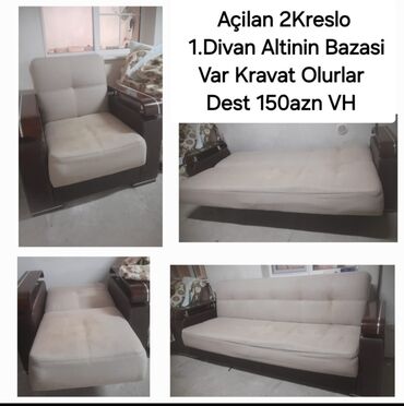 mebellər: Gəncə şəhərində 2 kreslo açılan tam 1 divan bazalı açılır tam. dəst