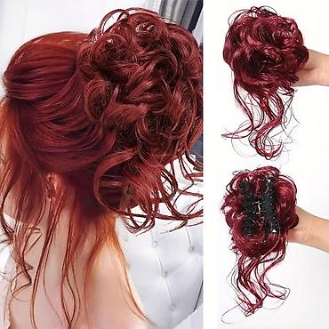 Perike i klipse: Naziv: Umetak/punđa od sintetičke kose – kovrdžava, brza frizura — 12