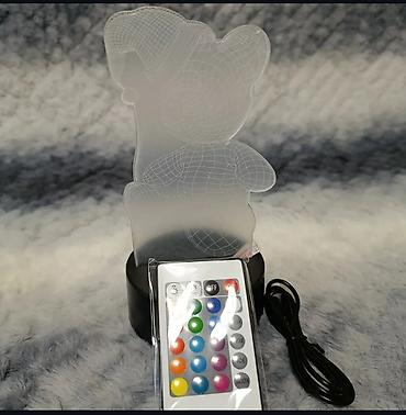 3D LED-ночник с акриловой фигурой Описание: - Декоративный светильник