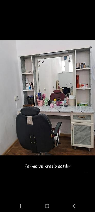 işlənmiş masa və oturacaqlar: Gözəllik salonu üçün mebel dəsti: - Termo masası (mermər naxışlı üst — 1