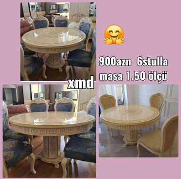 arenda stol stul: Для гостиной, Новый, Круглый стол, 6 стульев