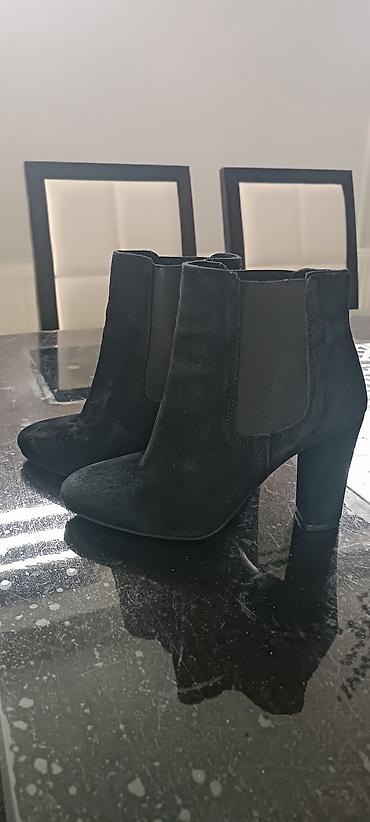 copperminer boots: Ženske kratke čizme na štiklu broj 37 – crne - Materijal: mekana — 1