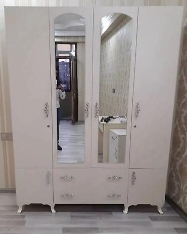 paltar qardirobu: 4 qapılı paltar şkafı – güzgülü model 220Azndən. Hər rəngdə mümkündür — 2