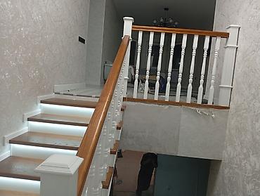 Деревянные лестницы: Деревянная лестница Для дома, Вид дерева: Орех, Форма лестницы: Много-маршевая, Стиль: Классический — 1