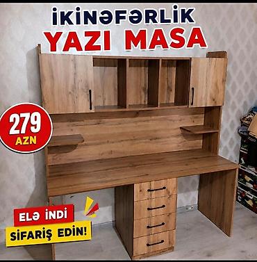 İkinəfərlik yazı masası və böyük paltar şkafı Yazı masası: - lalafo.az -da İkinəfərlik yazı masası və böyük paltar şkafı Yazı masası: -