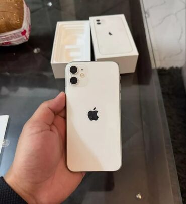 telefon iphone 10: IPhone 11, 128 GB, Ağ, Zəmanət, Face ID, Sənədlərlə