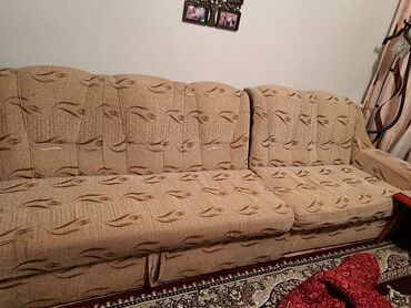 угловой диван раздвижной: Угловой диван, цвет - Коричневый, Б/у