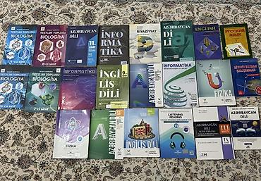 Kitablar və jurnallar: Məktəb dərslikləri və hazırlıq üçün test topluları dəsti (Hər birinin — 1