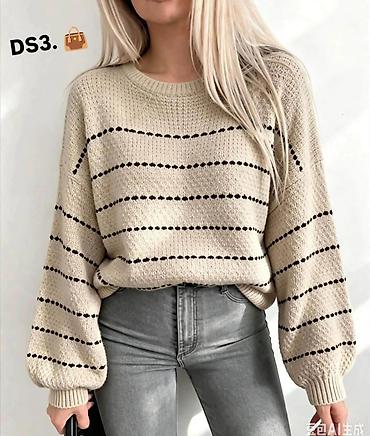 prepravka odece: Ženski pleteni džemper – model S218# (DS3) - Kroj: komotan, sa — 1