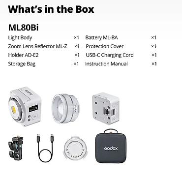 sehne isiqlari: Godox ML80Bi – kompakt, modullu, iki rəng temperaturlu COB LED işıq — 3