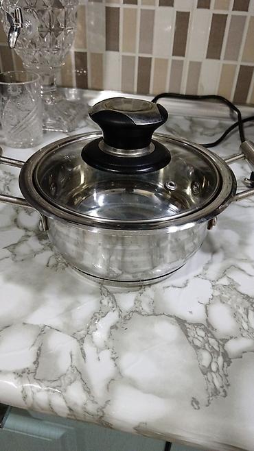 Tava-qazan dəstləri: Qazan, rəng - Gümüşü, Paslanmayan polad — 1