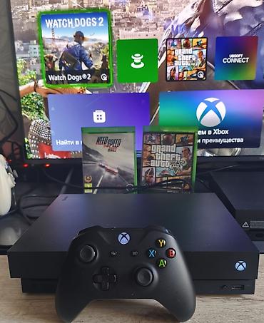 xbox one oyunlar: Xbox One X 1tb ideal vəziyyətdədir. Oyunlar verilir GTA5; NFS ; WATCH — 1