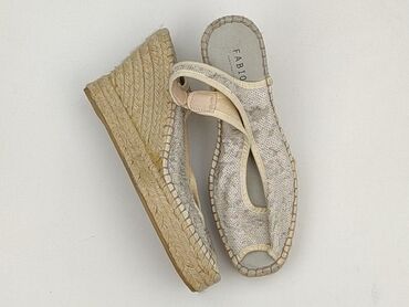 srebrne buty na obcasie ccc: Sandały damskie, rozmiar 40