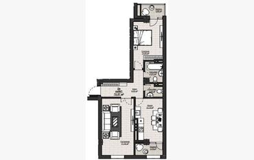 Продажа домов: 2 комнаты, 73 м², Элитка, 14 этаж, ПСО (под самоотделку)
