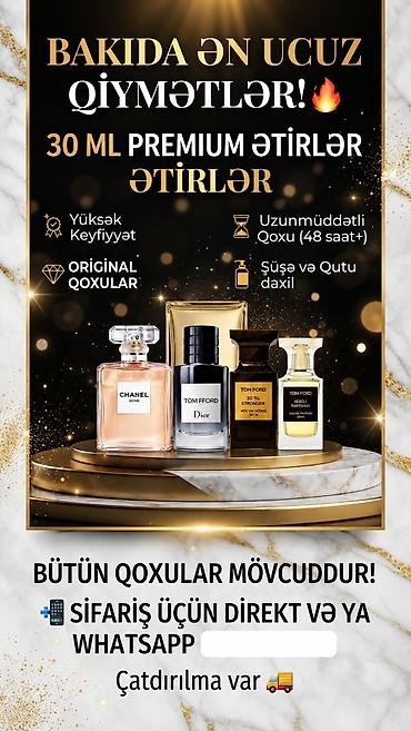 30 ml premium ətirlər - Yüksək keyfiyyət - Original qoxular - lalafo.az -da 30 ml premium ətirlər - Yüksək keyfiyyət - Original qoxular -