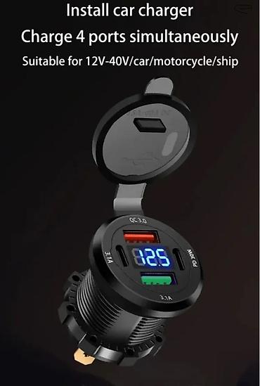mobilni auto elektricar: USB PD30w, 3.1A QC, C-type, Ugradni brzo punjenje 5V pozadinsko — 1