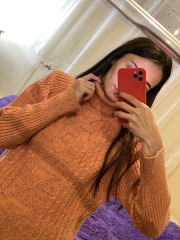 чай для похудении из египта на 100 оригинал: Narıncı rəngli qadın sviteri - Model: boğazlı (yüksək yaxalı)