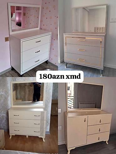 güzgülü komod: Güzgülü komod/dreesser modelləri - 3 çekmecəli komodlar, üst hissədə — 1
