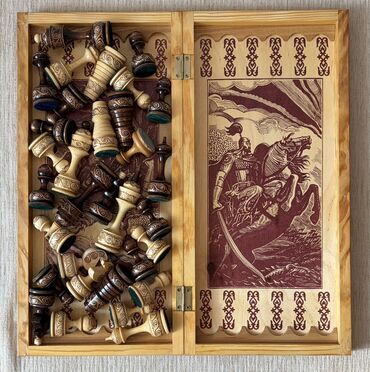 Шахматы: Шахматы "Манас" Производство Кыргызстан, Кыял. 90х годов. Доска — 9