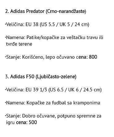 ski pantalone cena: Fudbalske kopačke – više modela Adidas - Adidas Predator (crvene, bez — 10