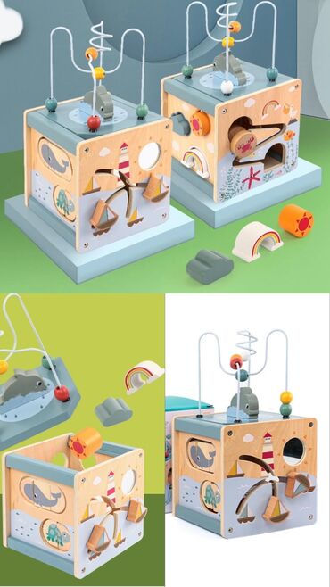 Игрушки: • Деревянный Сортер Монтессори. • ⁠Безопасный, экологически чистый